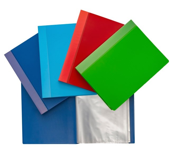 Portalistini dorso rigido  - Polipropilene - 40 buste - 30x22 cm - colori assortiti