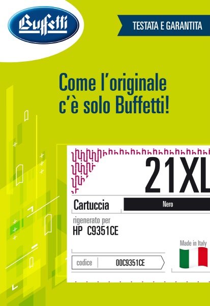 Cartuccia ink jet HP - Compatibile Rigenerato 21XL  C9351CE - Nero - 500 pag