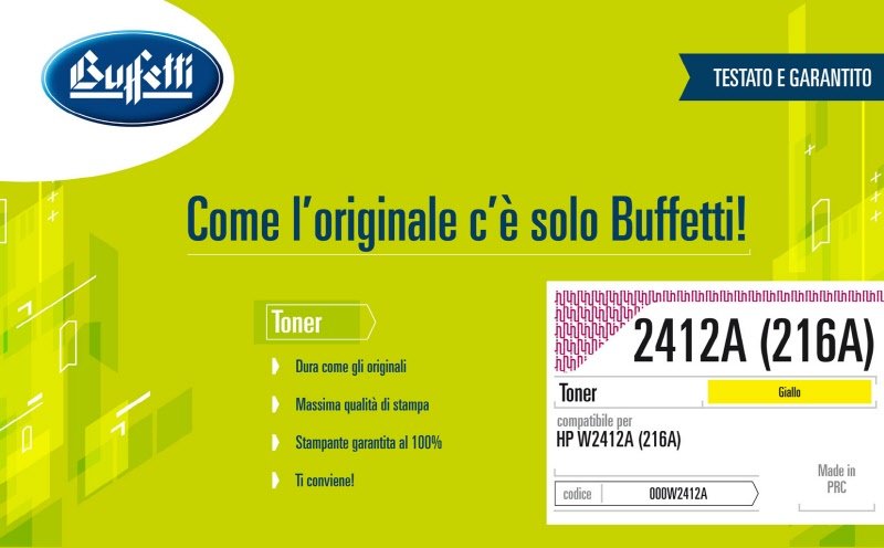 Toner HP - Compatibile 2410A(216A) W2410A(216A) - Giallo - 850 pag