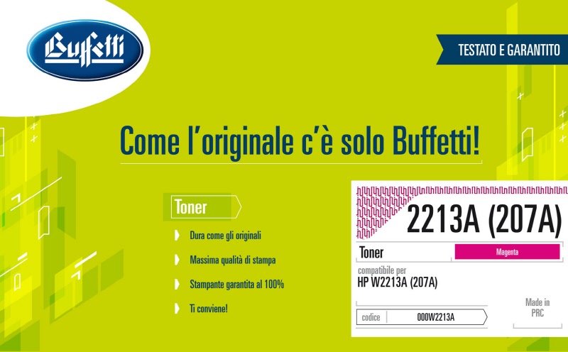 Toner HP  - Compatibile 2213A(207A) W2213A(207A) - Magenta - 1.250 pag