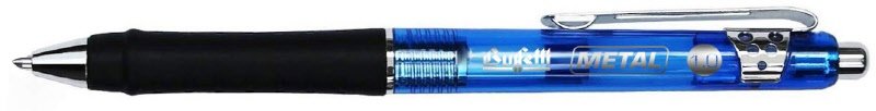 Penna a sfera a scatto Metal - punta media - colore blu