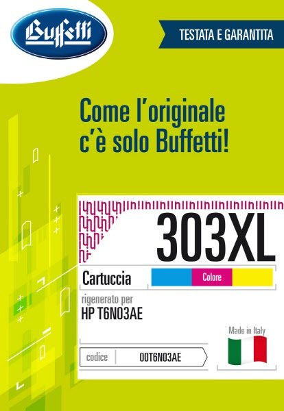Cartuccia ink jet HP - Compatibile Rigenerato 303XL T6N03AE - 3 colori (Ciano, Magenta, Giallo) - 415 pag