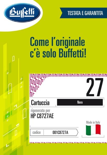 Cartuccia ink jet HP - Compatibile Rigenerato 27 C8727AE - Nero - 220 pag