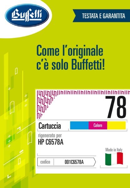 Cartuccia ink jet HP - Compatibile Rigenerato 78 C6578A - 3 colori (Ciano, Magenta, Giallo) - 1.200 pag