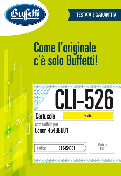 Canon Cartuccia ink jet - Compatibile CLI-526 4543B001 - Giallo - 450 pag