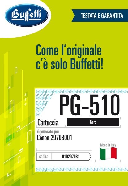 Canon Cartuccia ink jet - Compatibile Rigenerato PG-510 2970B001 - Nero - 220 pag