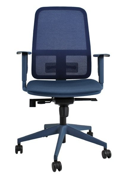 Sedia operativa Carlotta struttura azzurra - riv blu (rete tridimensionale)