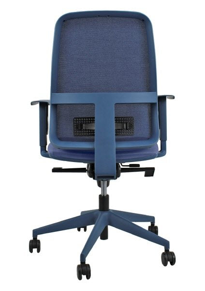 Sedia operativa Carlotta struttura azzurra - riv blu (rete tridimensionale)