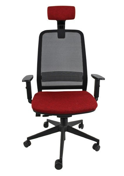 Sedia operativa Adjustable  - rivest.  chianti - schienale in rete nera