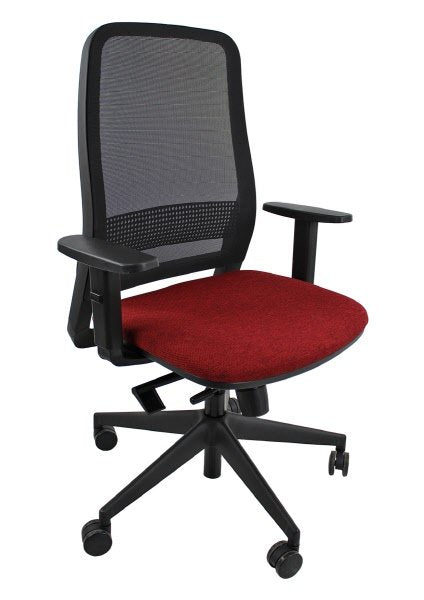 Sedia operativa Adjustable  - rivest.  chianti - schienale in rete nera