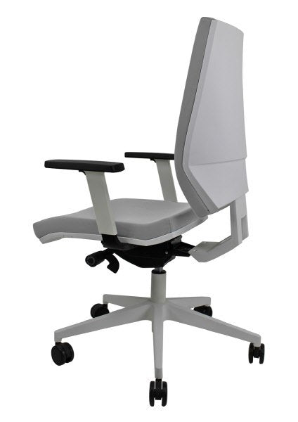Sedia operativa Princess - struttura bianca rivest. tridimensionale grigio chiaro