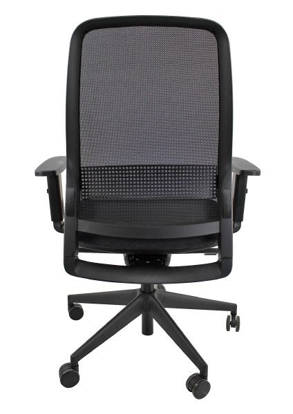 Sedia operativa Adjustable  - rivest.  grigio - schienale in rete nera