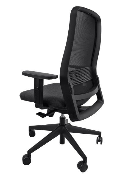 Sedia operativa Adjustable  - rivest.  grigio - schienale in rete nera