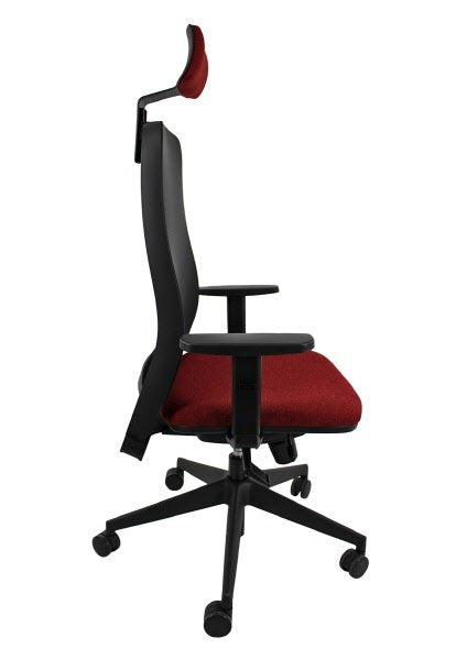 Sedia operativa Adjustable  - rivest.  chianti - schienale in rete nera