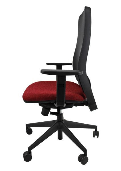 Sedia operativa Adjustable  - rivest.  chianti - schienale in rete nera