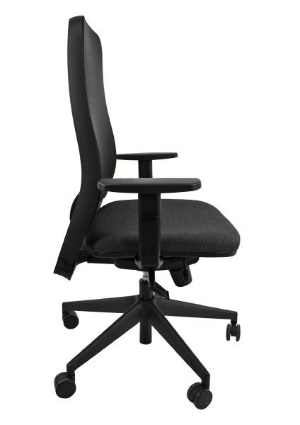 Sedia operativa Adjustable  - rivest.  grigio - schienale in rete nera