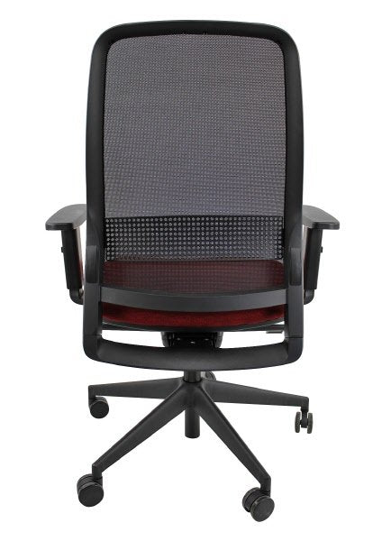 Sedia operativa Adjustable  - rivest.  chianti - schienale in rete nera