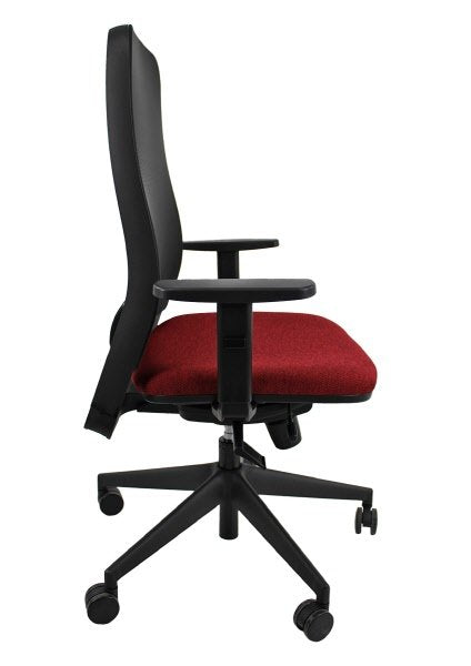 Sedia operativa Adjustable  - rivest.  chianti - schienale in rete nera