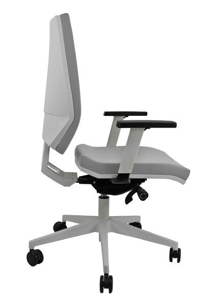 Sedia operativa Princess - struttura bianca rivest. tridimensionale grigio chiaro