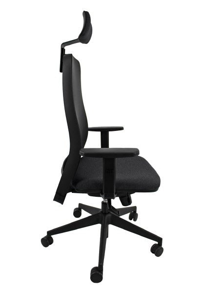 Sedia operativa Adjustable  - rivest.  grigio - schienale in rete nera