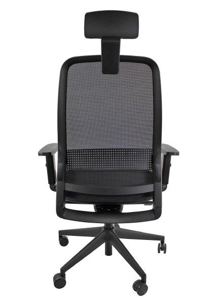 Sedia operativa Adjustable  - rivest.  grigio - schienale in rete nera