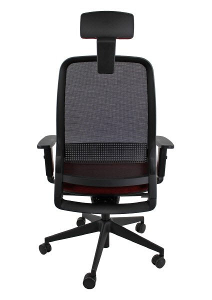 Sedia operativa Adjustable  - rivest.  grigio - schienale in rete nera