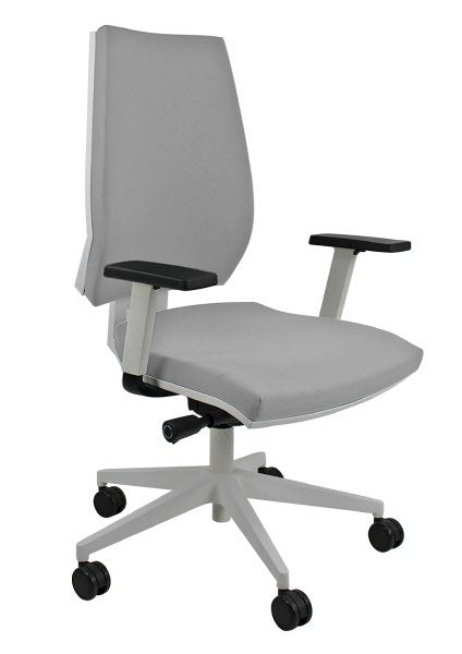 Sedia operativa Princess - struttura bianca rivest. tridimensionale grigio chiaro