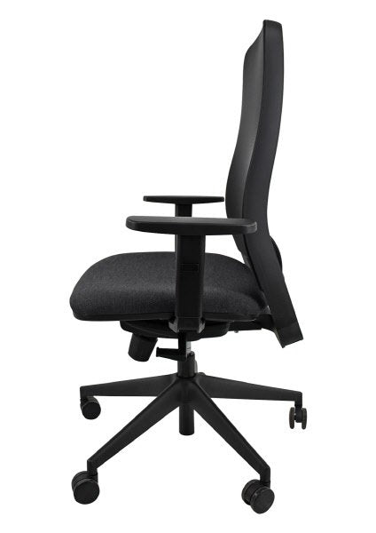 Sedia operativa Adjustable  - rivest.  grigio - schienale in rete nera