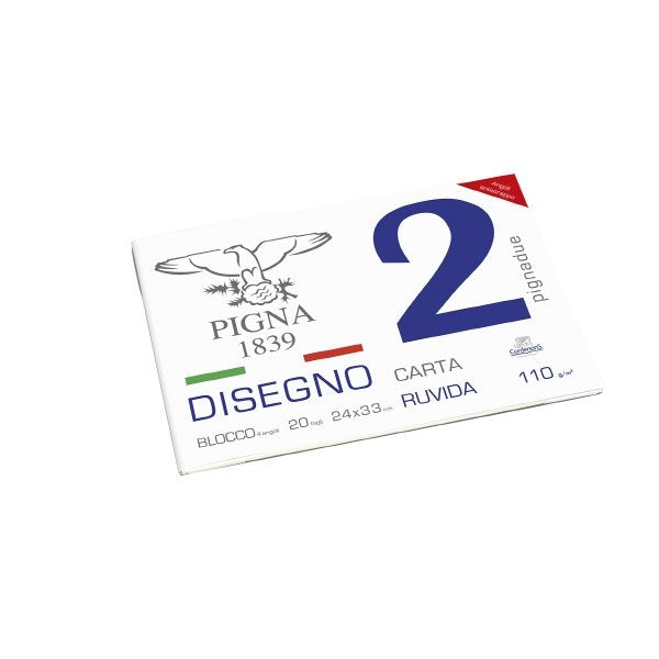 Blocco da Disegno PignaDue con 4 angoli - carta ruvida