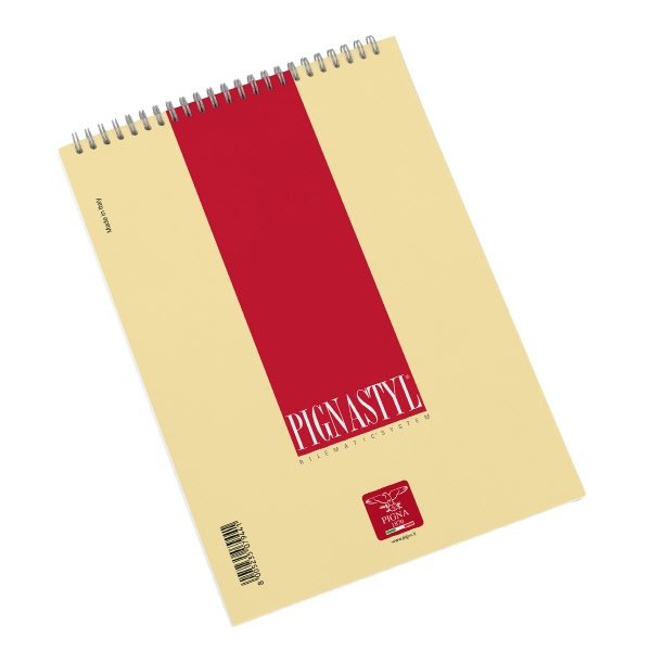 Blocco notes Pignastyl - A5  - 1R - Righe medie e superiori - spirale - 60 fogli da 80 g