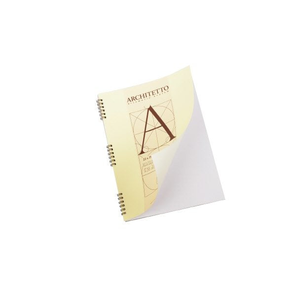 Blocco notes Architetto - A4  - BI - Bianco  - spirale - 40 fogli da 100 g