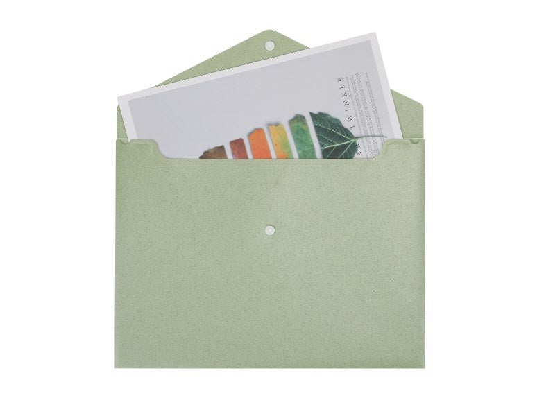 Buste con bottone I love green - bioplastica e pp riciclato  - 29,7x21 cm - verde