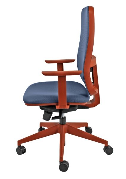 Sedia operativa Carlotta struttura terra cotta - rivest. blu (rete tridimensionale)