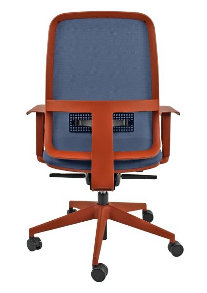 Sedia operativa Carlotta struttura terra cotta - rivest. blu (rete tridimensionale)