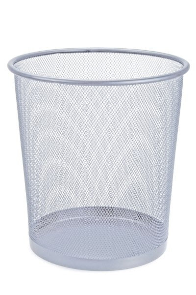 Cestino gettacarte in metallo - colore silver