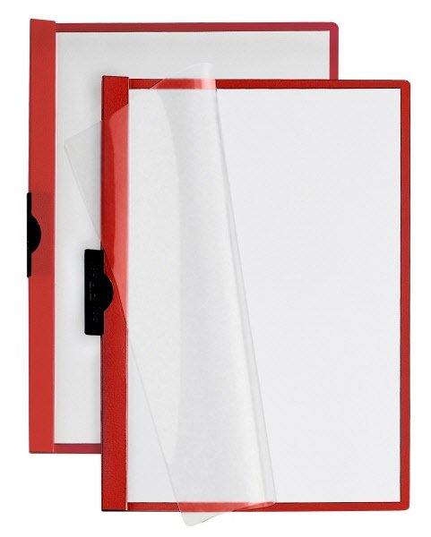 Cartellina  con clip mm 8 -  PVC - 29,7x21 cm - rosso