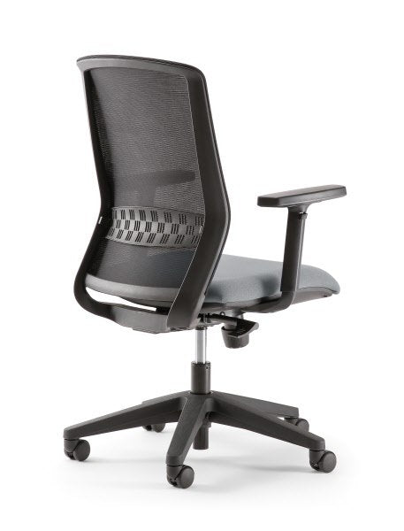 Sedia Kora black version - braccioli inclusi - riv. grigio