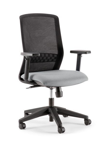 Sedia Kora black version - braccioli inclusi - riv. grigio
