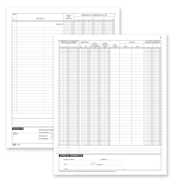 Registro dei Corrispettivi - 49 pagine prenumerate - 31x24,5 cm