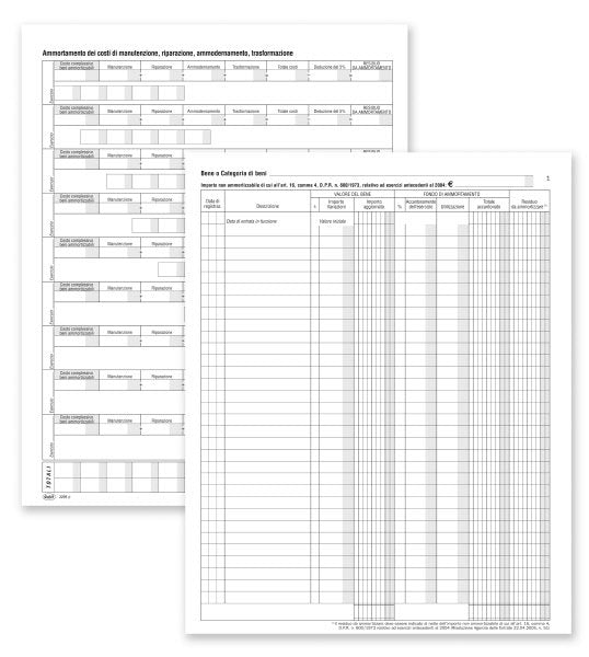 Registro Beni ammortizzabili - 45 pagine prenumerate - 31x24,5 cm