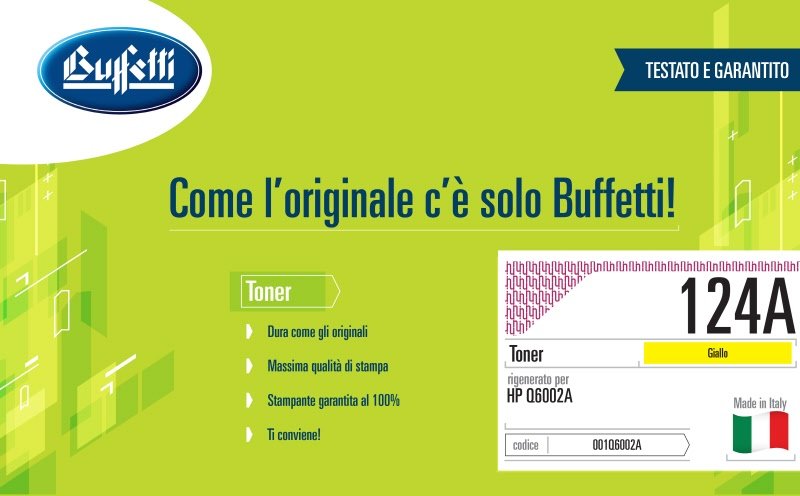 Toner HP - Compatibile Rigenerato 124A Q6002A - Giallo - 2.000 pag