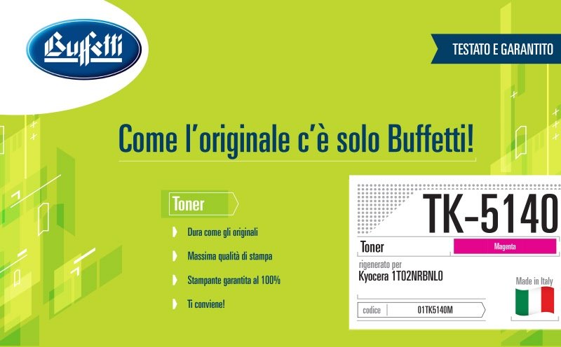 Kyocera Toner - Compatibile Rigenerato TK-5140 1T02NRBNL0 - Magenta - 5.000 pag