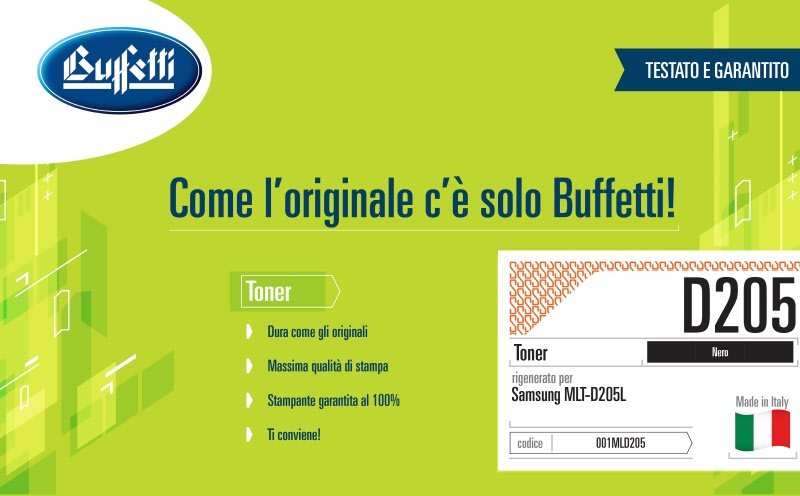 Samsung Toner - Compatibile Rigenerato MLTD205L MLT-D205L/ELS - Nero - 5.000 pag