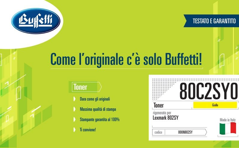 Lexmark Toner - Compatibile Rigenerato 80C2SY0 802SY - Giallo - 2.000 pag