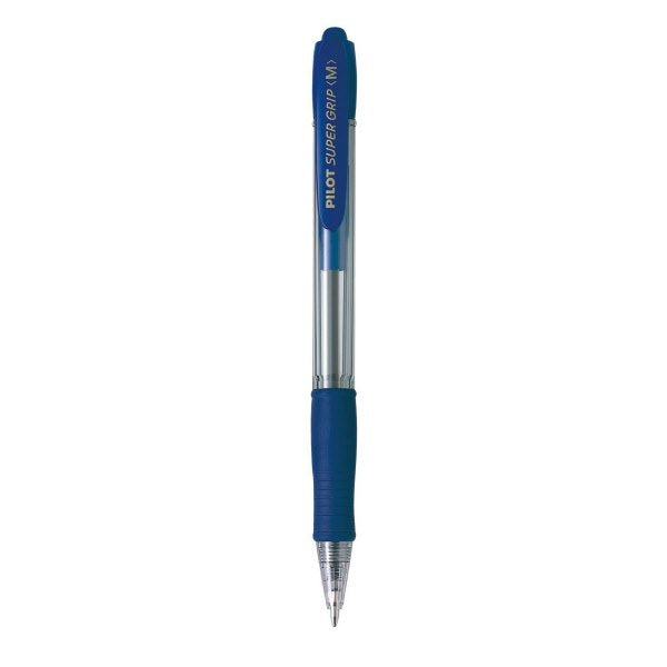 Penna a sfera a scatto Supergrip - blu - Tratto medio