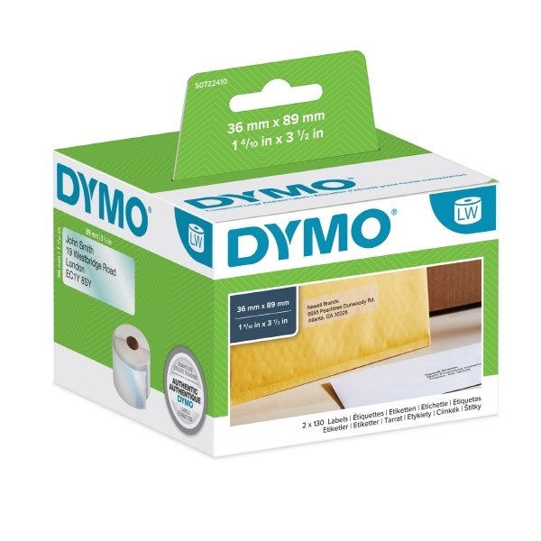 Etichette per Dymo LabelWriter - permanente - 89 x 36 mm - trasparente