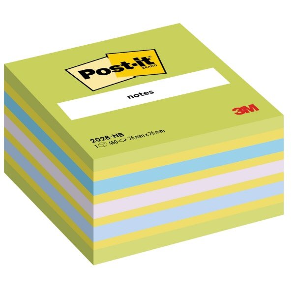 Cubo Post-it Note Neon - 76x76 mm - neon blu/verde