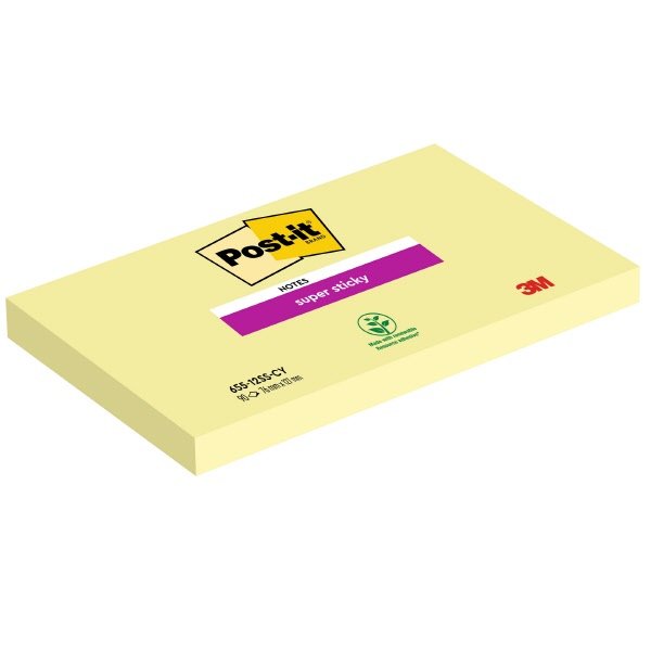 Foglietti Post-it Super Sticky - 76x127 mm - Giallo Canary