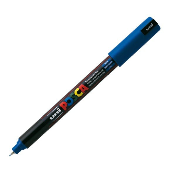 Marcatore Uni Posca a tempera - blu - tonda - 0,7 mm