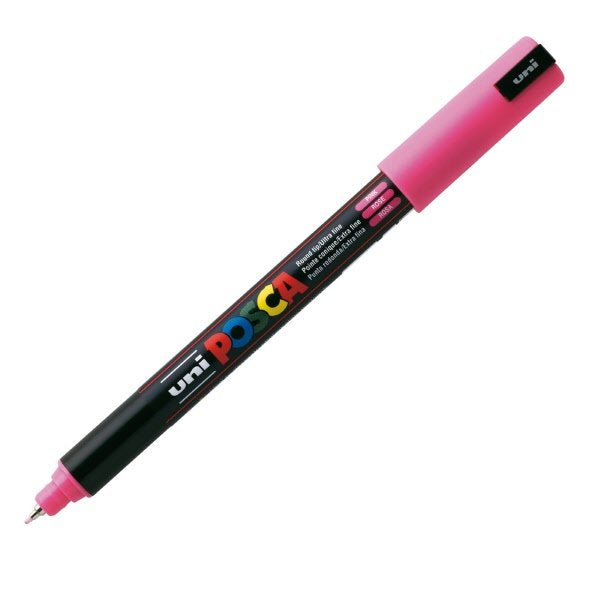 Marcatore Uni Posca a tempera - rosa - Punta tonda - Tratto 0,7 mm